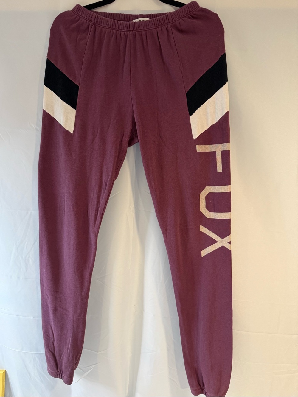 Wildfox Purple Logo Jogger Sweatpants Small Colorblock